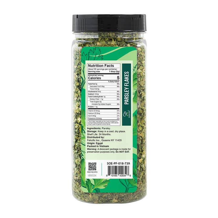 soeos - Wholesale Dried Spice - Soeos Parsley Flakes. 2.1 oz (60g)2