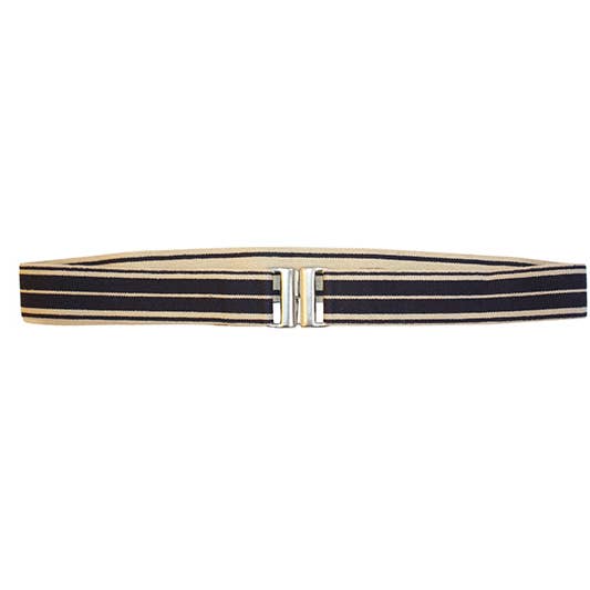 Navy and Cream Striped Golf Belt for wholesale by Lara Moti