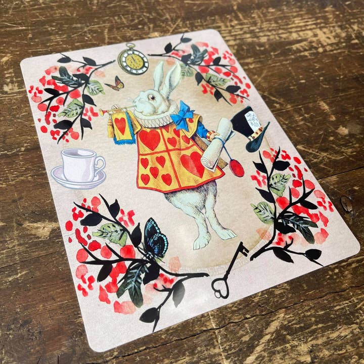 Alice in wonderland, White Rabbit Metal Sign for wholesale by The British Metal Signs Company