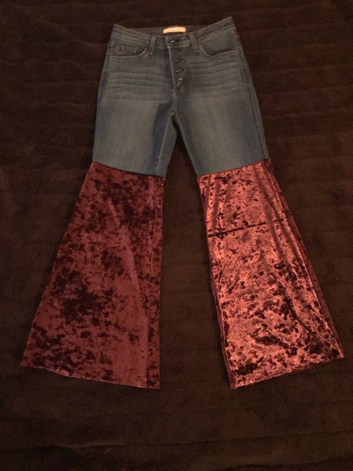 Sisterhood of The Traveling Wine Pants - Luxury Jeans Merlot for wholesale by Wild Horse Clothier