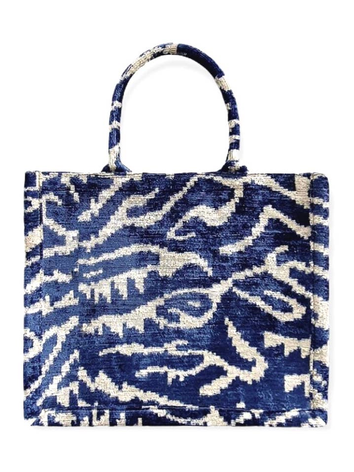 Silk Velvet Ikat Large Tote for wholesale by AYCA DESIGN