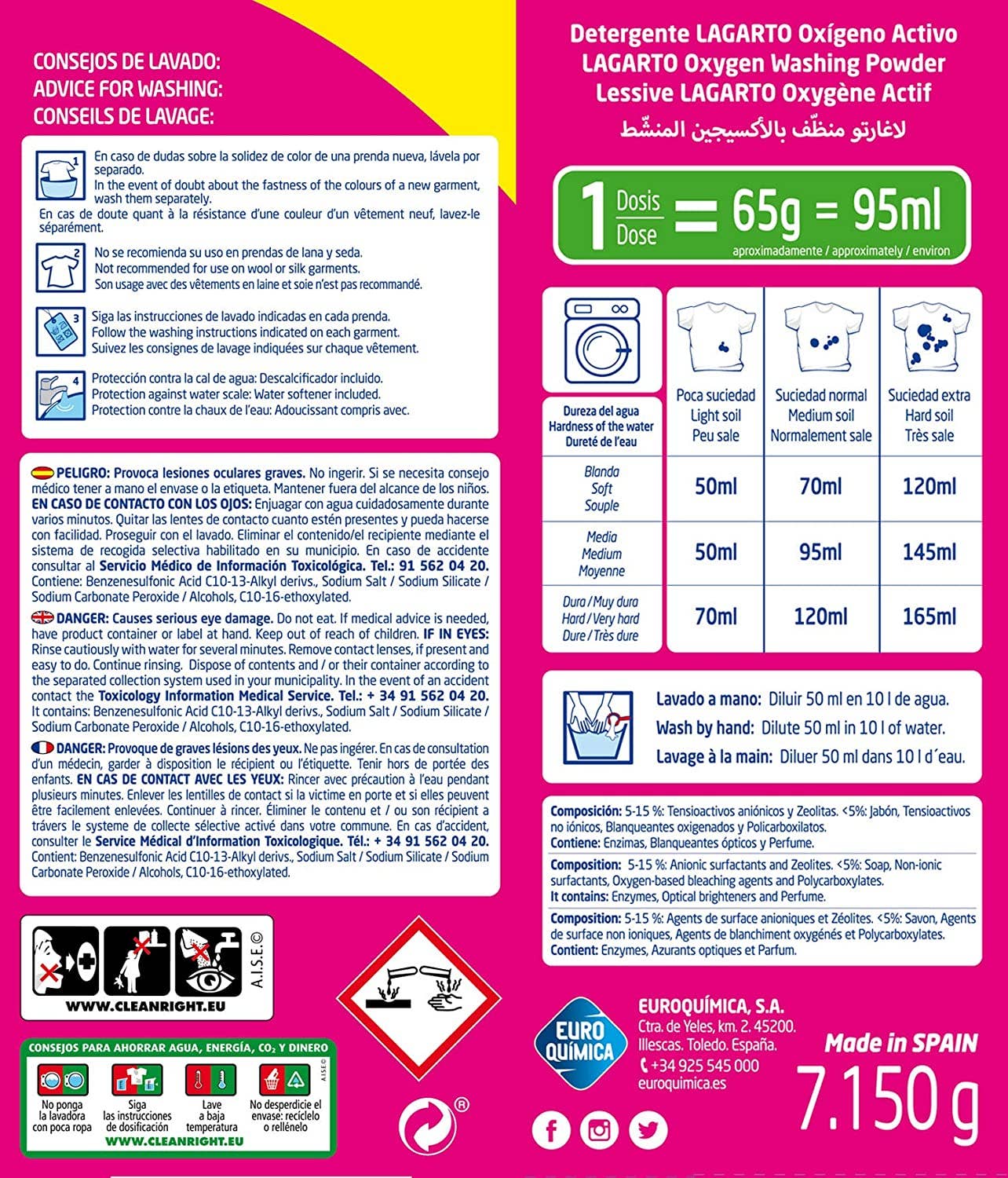 Lagarto - Wholesale Laundry Detergent Powder/Pods - Active Oxygen Powder Detergent - XXL 110 Washes1