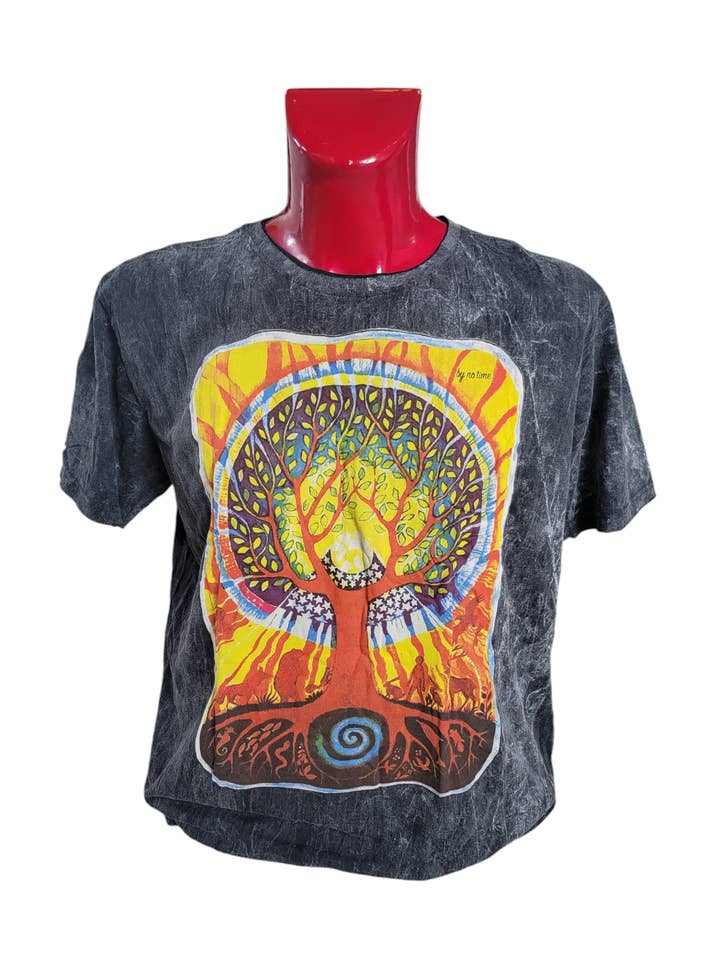 TSS320 Cotton T-Shirt Screen-Print Tree Of Life Black
for wholesale by Evergreen Guardian Imports