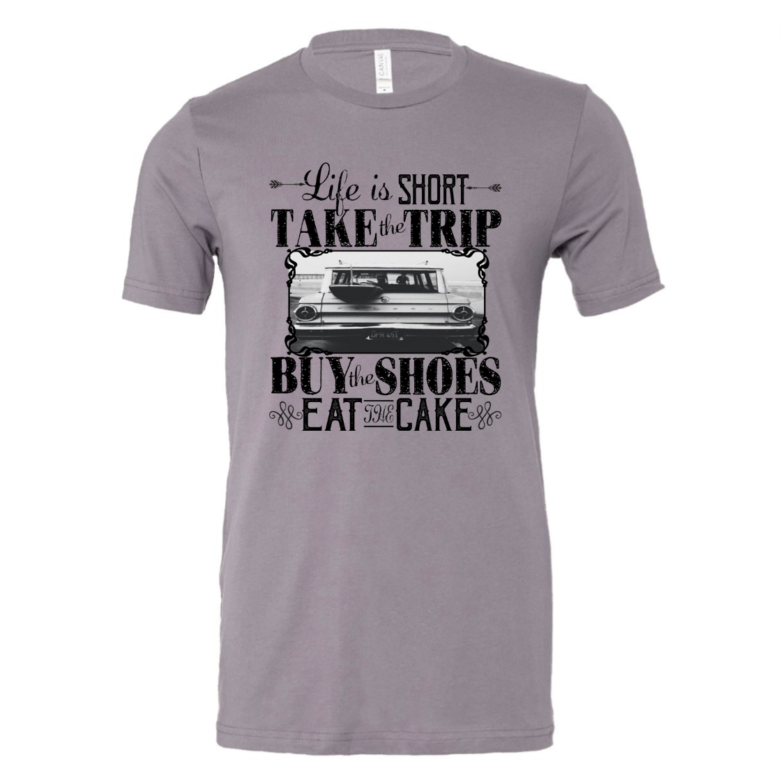 Kiki's Boutique – wholesale T-shirts med screentryck – Dam – Life Is Short Grafisk T-shirt3