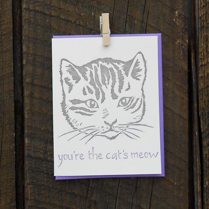 Jij bent de Cat's Meow Letterpress Card voor wholesale door May Day Studio