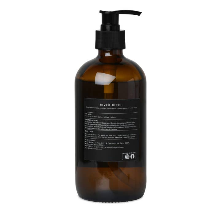 River Birch Candles - Wholesale Hand Soap/Wash - Apple Cider - 16 oz Amber Glass Soap - Handmade - Hand Wash1