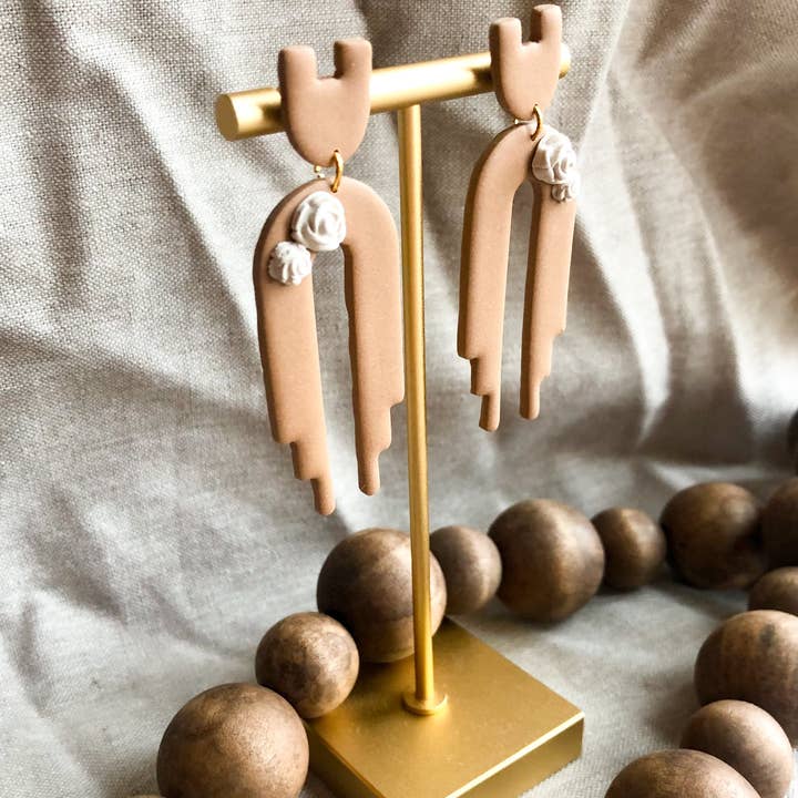 The Haven Company - Wholesale Dangle Earrings - Brooklyn | Color: Tobacco | Clay Earrings1