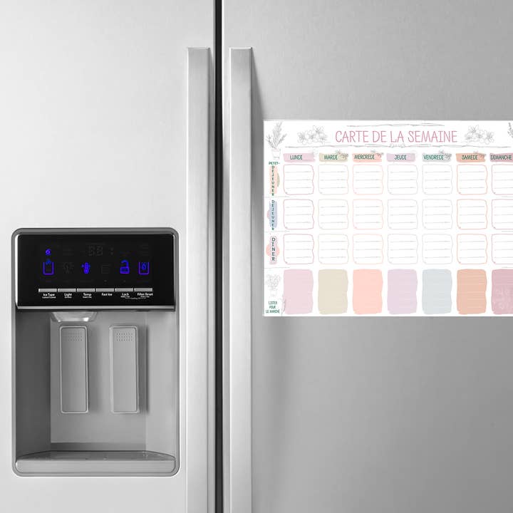 DecoristArt - Wholesale Whiteboard/Dry-Erase Board - Magnetic Weekly Menu Planner Fridge Whiteboard - French