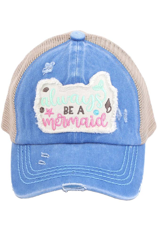 Hana - Venta al por mayor Gorras de béisbol - Niños - Gorra de poni con parche «ALWAYS BE A MERMAID» de C.C Kids0