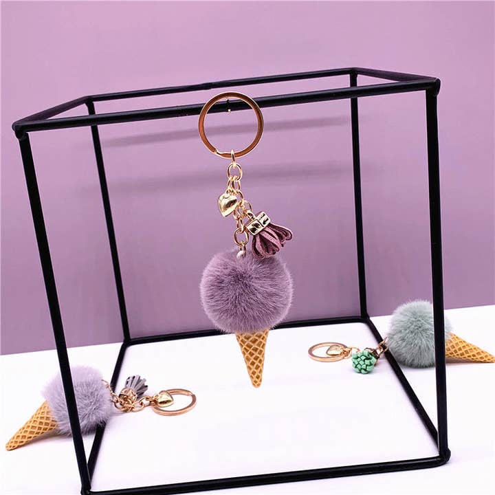 VividLux - Wholesale Keychain – Women's - Ice Cream Plush Keychain Bag Charm2