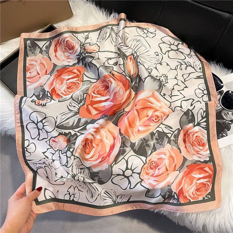 FurDecoration - Venta al por mayor Bufanda - Mujer - Pañuelo de satén con estampado de moda6