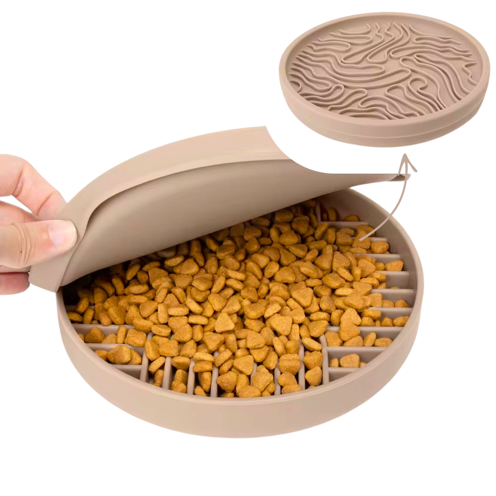 LOVIN'DOG - Wholesale Pet Bowl - Cat/Dog - 2-in-1 Anti-Gulp Bowl & Lick Mat ELEMENTS Nude1