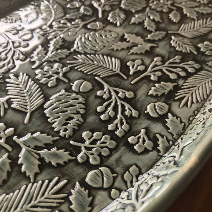 Sweet Rolling Pins - Wholesale Rolling Pin - Twigs And Berries Embossed Rolling Pin Pottery Baking2