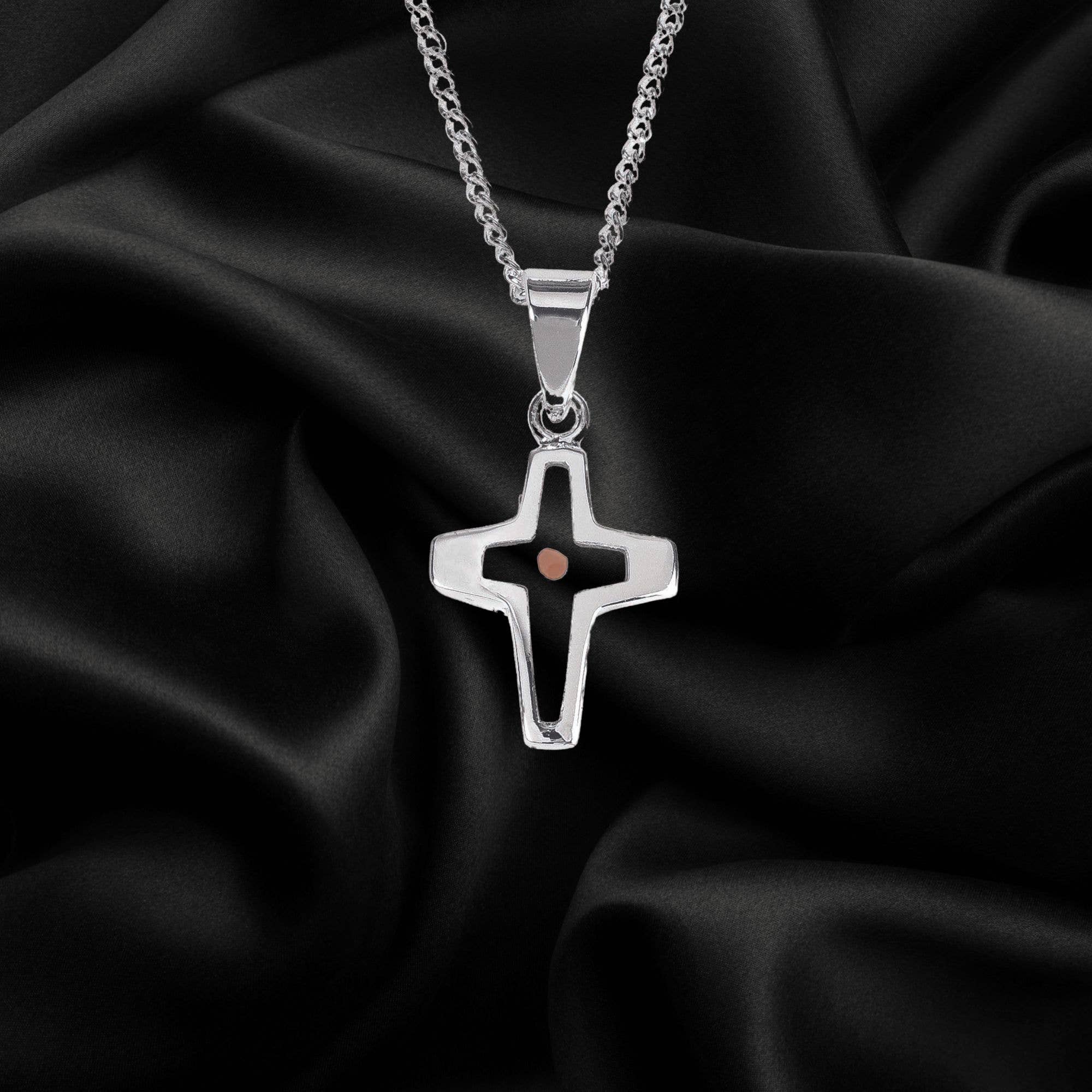 Dicksons – Engroshandel Halskæde med vedhæng – Sølv forgyldt sennep frø Mini Cross halskæde1