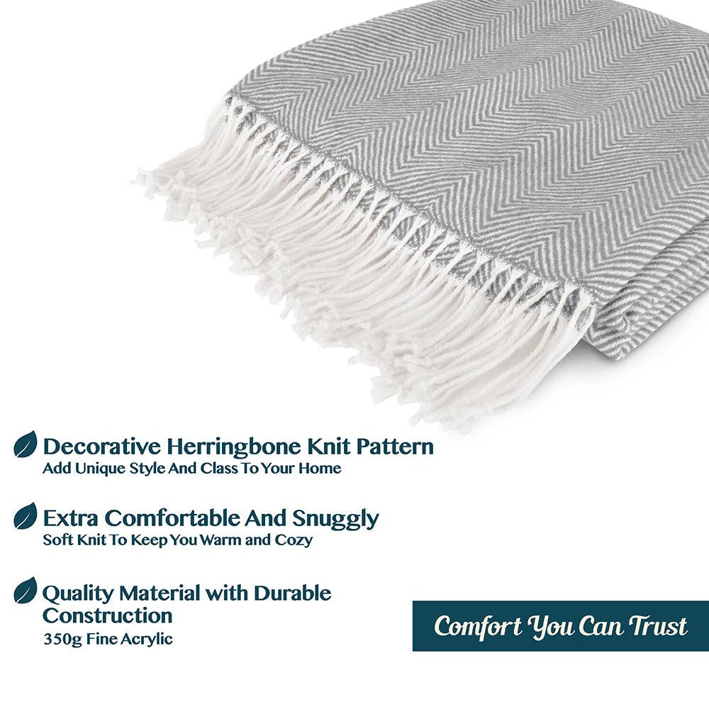 Pavilia - Wholesale Throw Blanket - Herringbone Knit Fringe Throw Blanket6