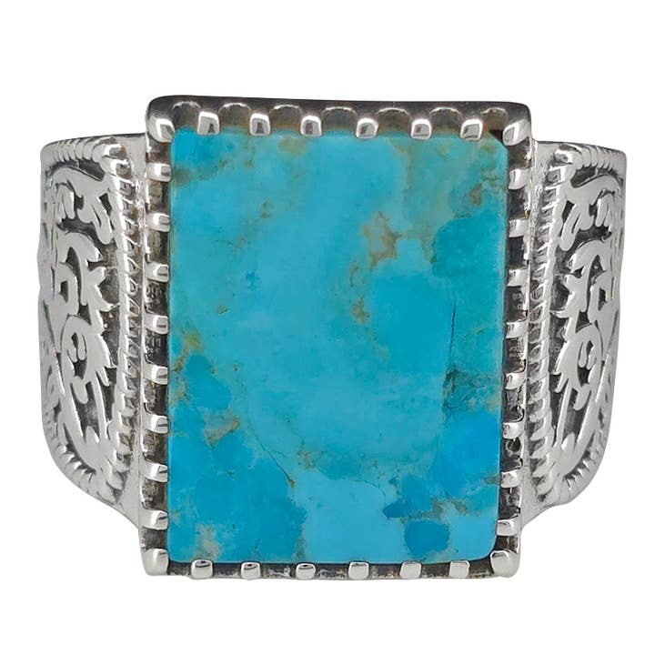 Howlite Sterling Silver Men's Ring for wholesale by Amberman