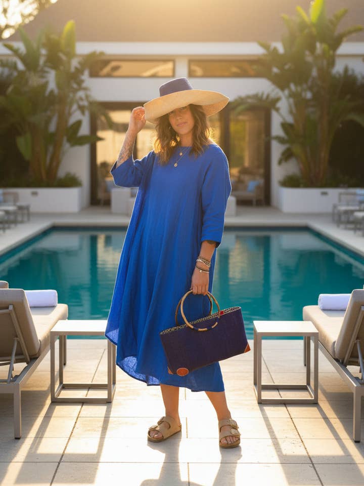 Bebe Strohtasche mit Bambusgriffen für den Großhandel von Shebobo