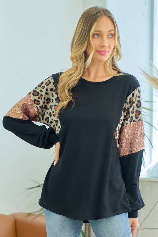 lovely melody - Wholesale Sweatshirt - Women's - LMT3461-Isabella color block sweatshirt0