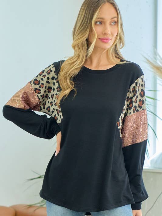 lovely melody - Wholesale Sweatshirt - Women's - LMT3461-Isabella color block sweatshirt