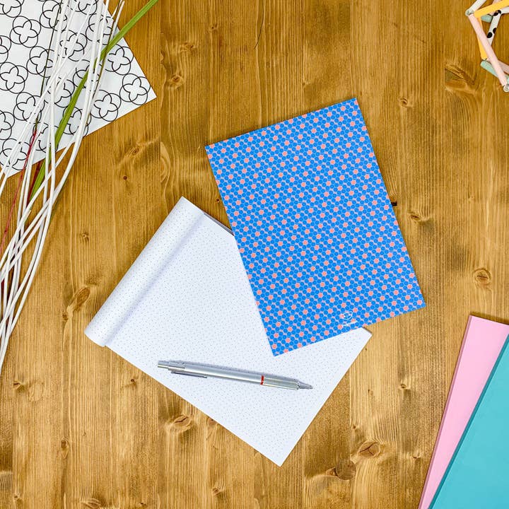 PepMelon - Wholesale Notebook - Dotted notebook, 108 page, soft touch cover, A4/A5/A5 pad, 24 color drop and tile pattern, black, blue, red, green, purple4