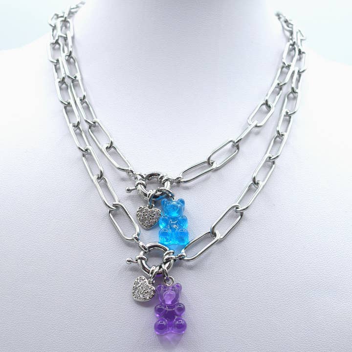 Daemon srls - Wholesale Pendant/Charm Necklace - WINONA ~ STAINLESS STEEL NECKLACE~ Gummy bear paper clip chain necklace8