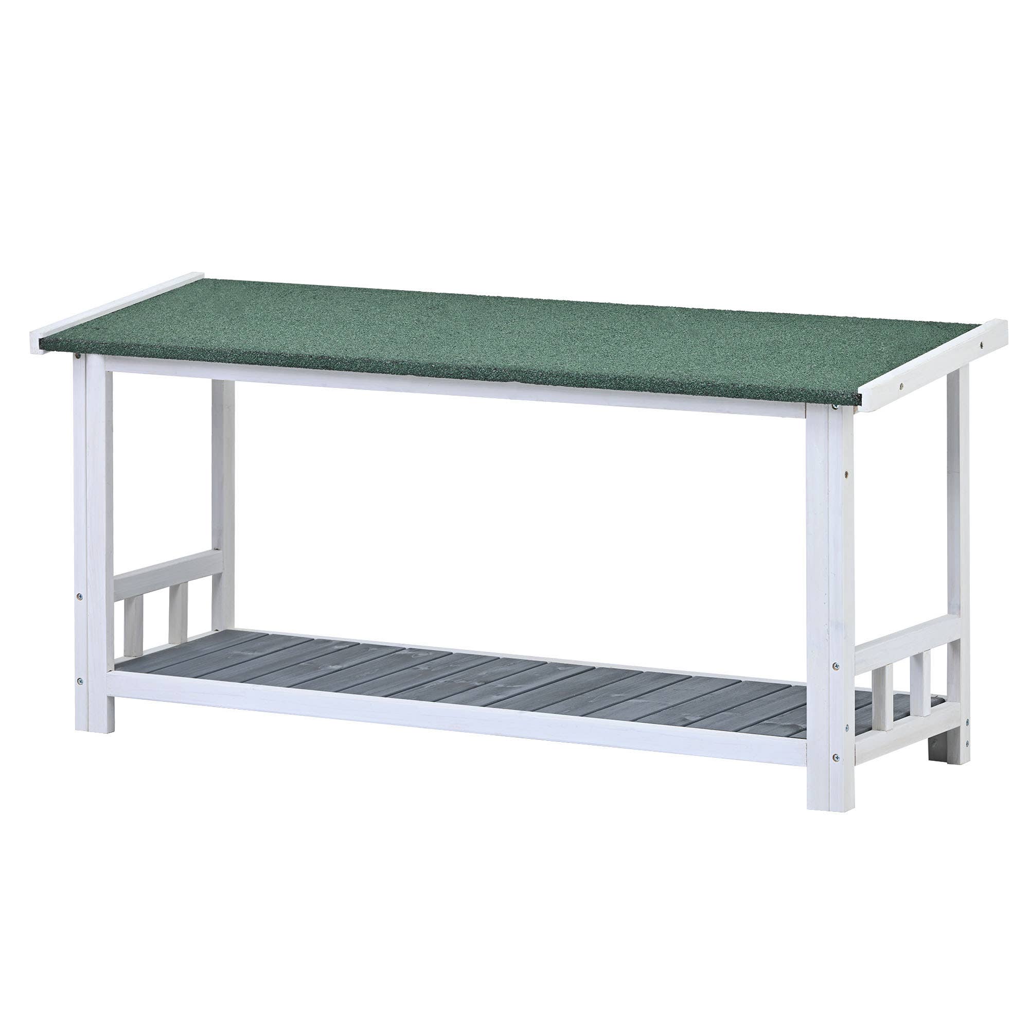 Gray Large Wooden Dog House with Porch, 2 Doors, Cabin Style for wholesale on Faire13