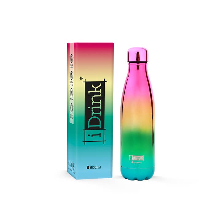 I-Total, I-Drink - Wholesale Water Bottle - Metallic Rainbow 500 Ml Thermal Bottle