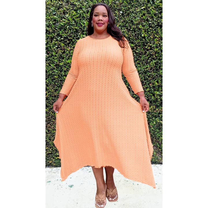 omgstyles - Wholesale Dress - Women's - PLUS SIZE JAQUARD MIDI DRESS7