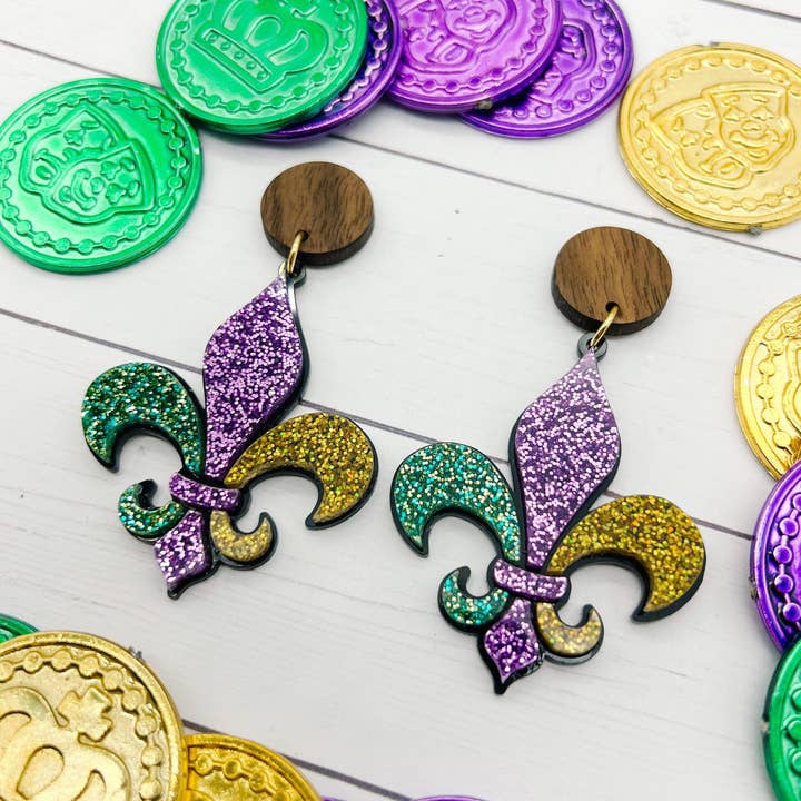 Fleur De Lis Dangles for wholesale by Born 2 Blossom Designs