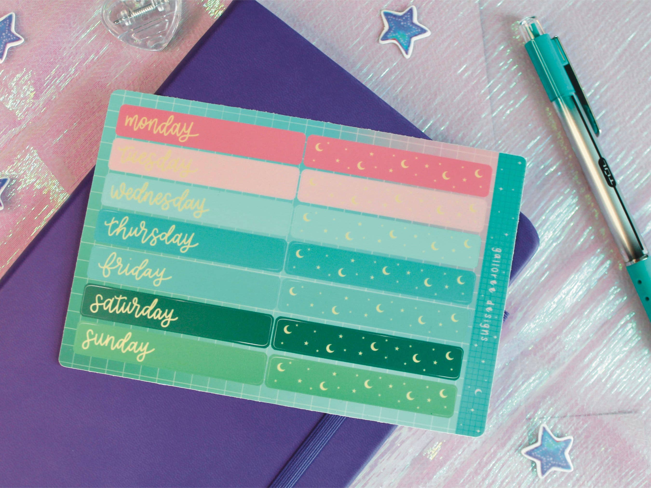 Galloree Designs LLC - Wholesale Sticker - Planner-stickers, dagelijkse plannersticker, washi tape-stickers0