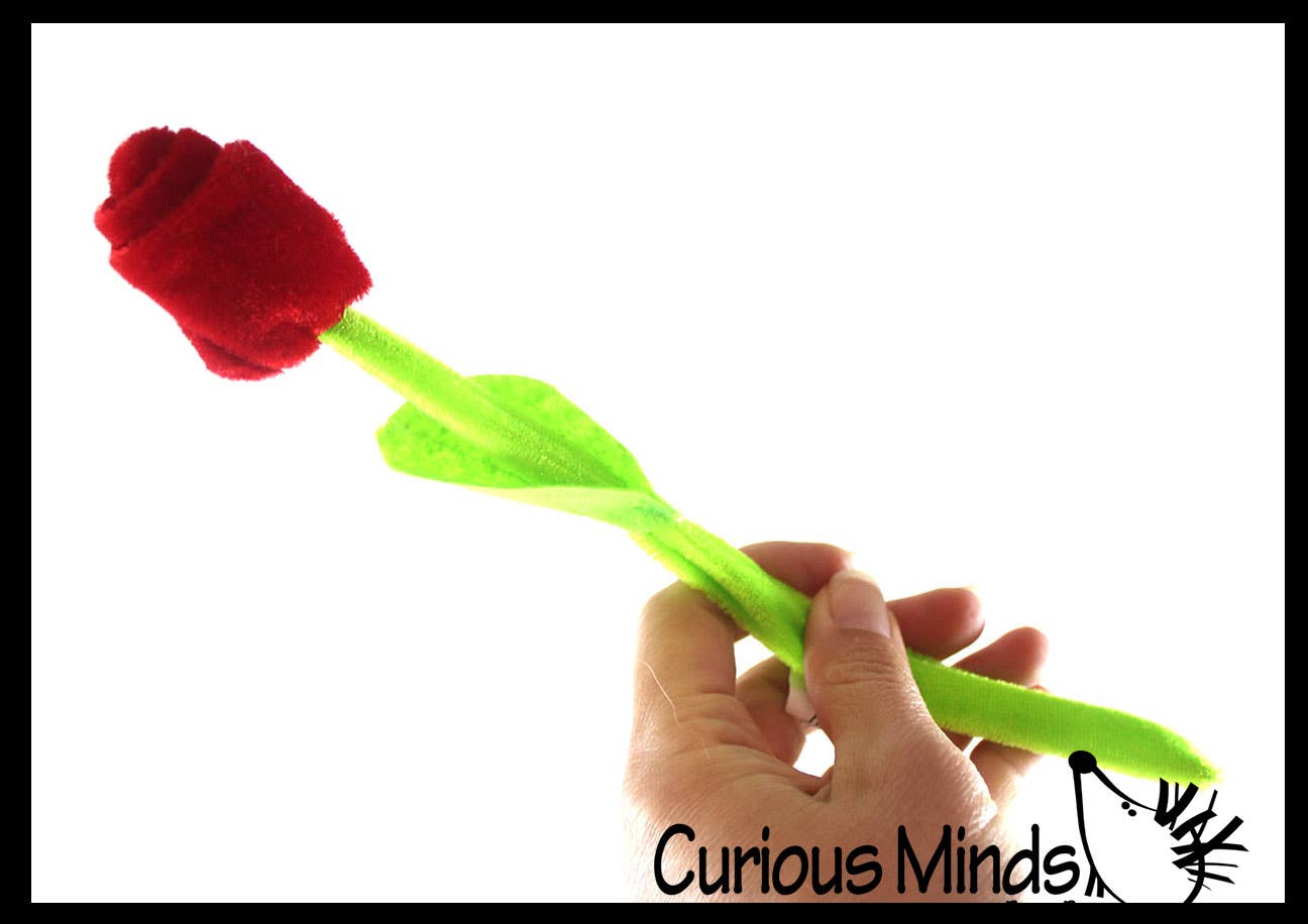 Curious Minds Toys - Wholesale Stuffed/Plush Toy - Kids & Baby - 1 Plush Rose Toy - Plush Wire Flower Rose Novelty Toy Favors3