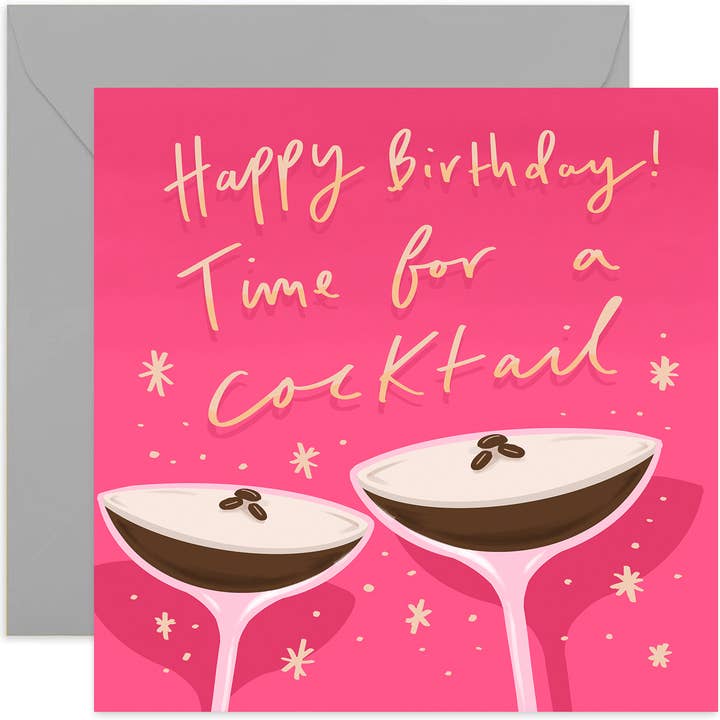 Carte d'anniversaire Cocktail - Carte d'anniversaire - Carte Cocktail - Fun pour la vente par Old English Company