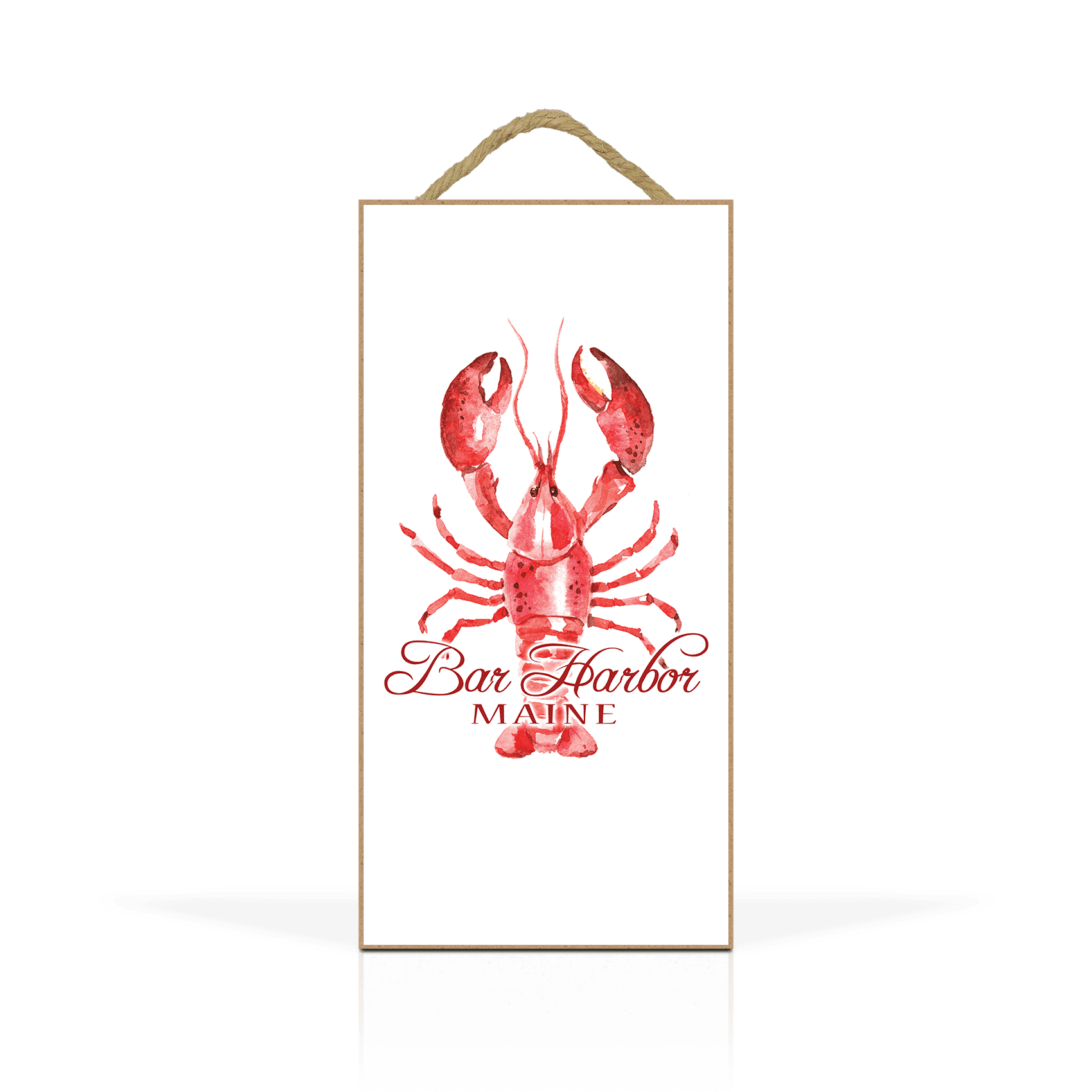 Matrix - Wholesale Plaque - Customizable 5x10" Hanging Wood Plaque: Watercolor Lobster0