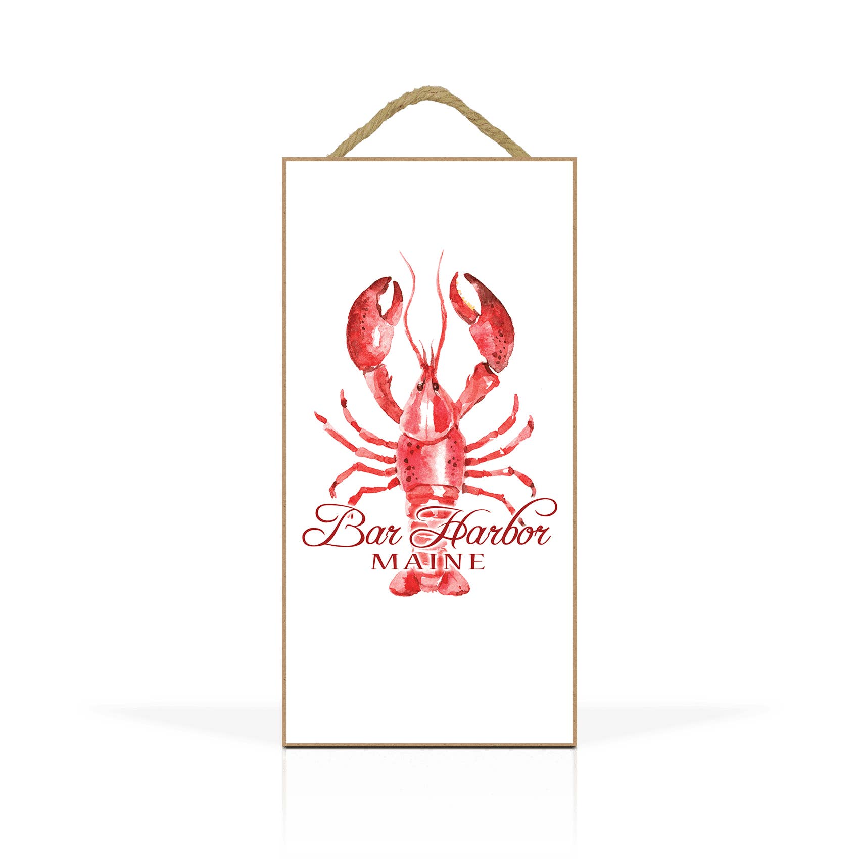 Matrix - Wholesale Plaque - Customizable 5x10" Hanging Wood Plaque: Watercolor Lobster