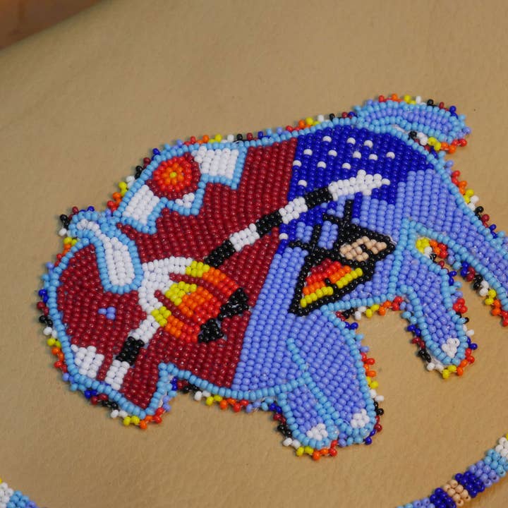 KANGURAH - Wholesale Crossbody Bag - Women's - Red Bull Handmade Beaded Leather Crossbody bag Shoulder Bag
