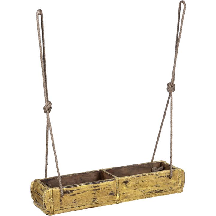 Molde de Ladrillo de Madera con Bandeja Doble y Cuerda, Marrón/Mostaza para venta al por mayor de NACH