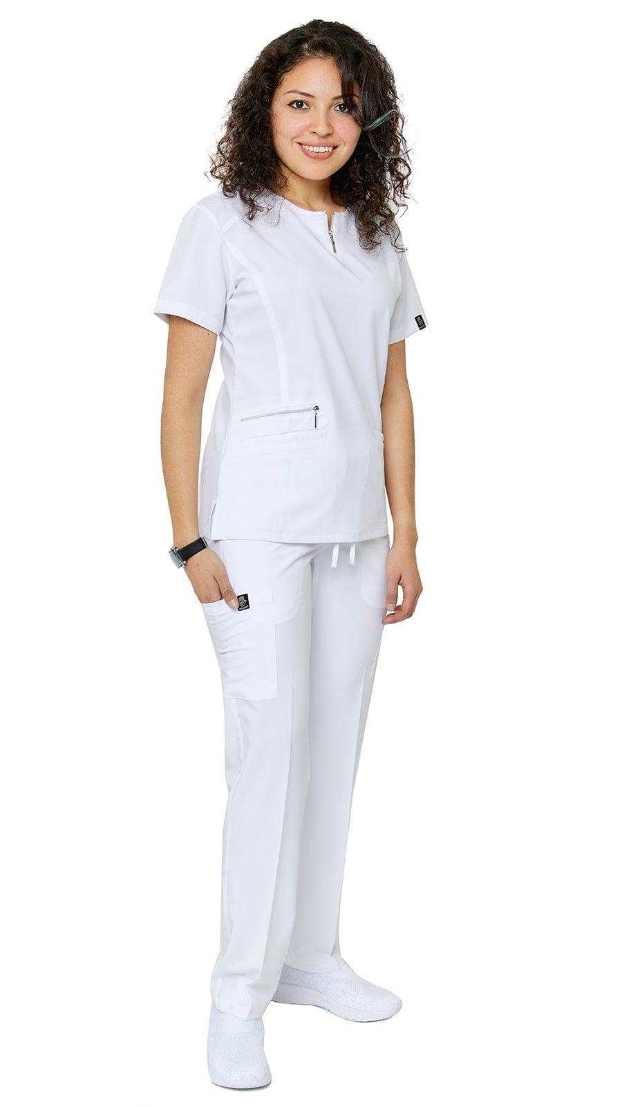 Dress A Med – wholesale Healthcare uniform – Women's – Women's Soft Stretch Silver Zipper Uniform Scrubs - Style ST4000