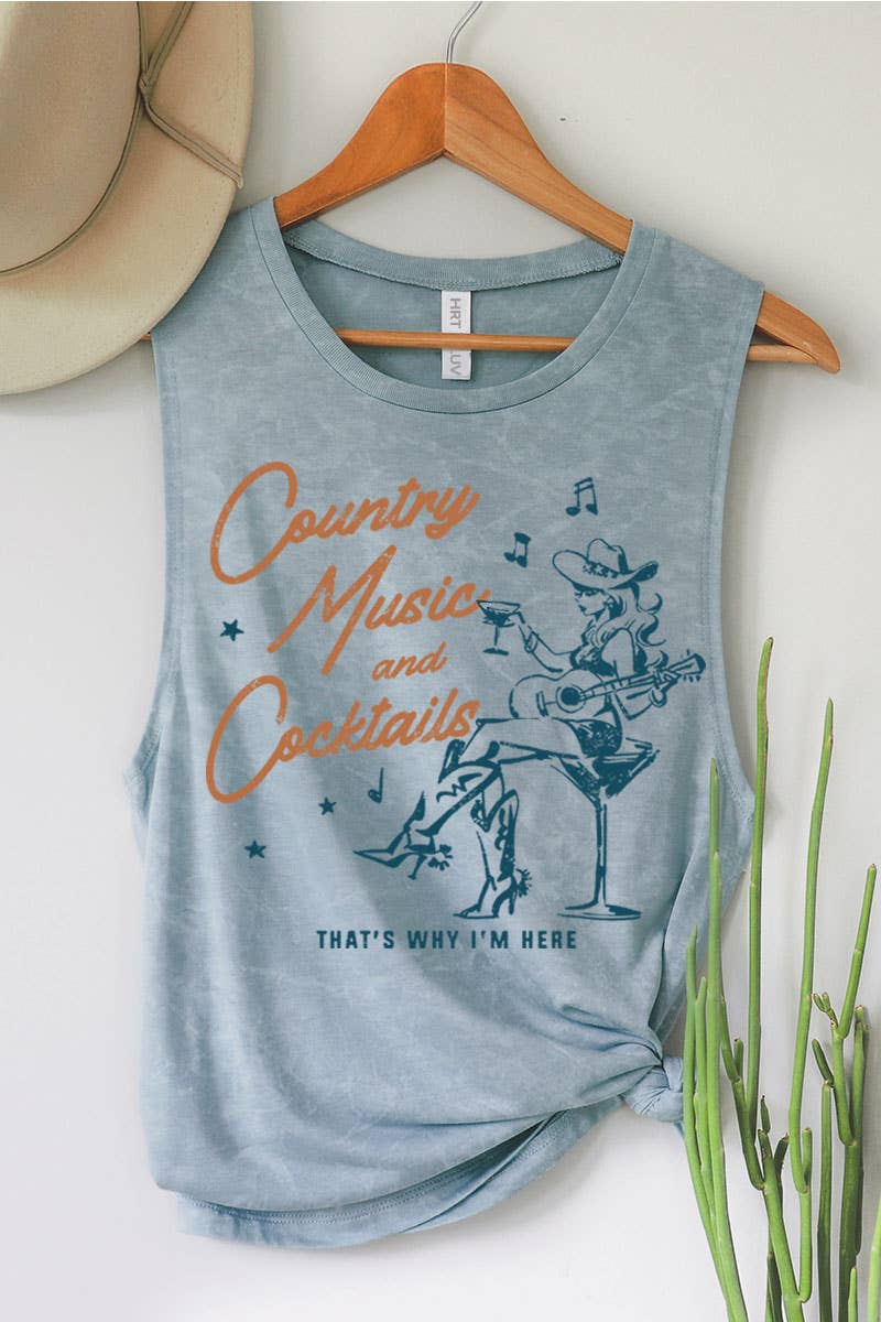 HRTandLUV – wholesale Linne (Tryckt) - Dam – COUNTRYMUSIK OCH COCKTAILS MINERAL GRAFISK LINNE5