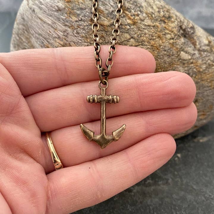 Johnny Ltd. – wholesale Hänge-/berlockhalsband – Nautisk Ankare Halsband, Mässing och Brons Ankare