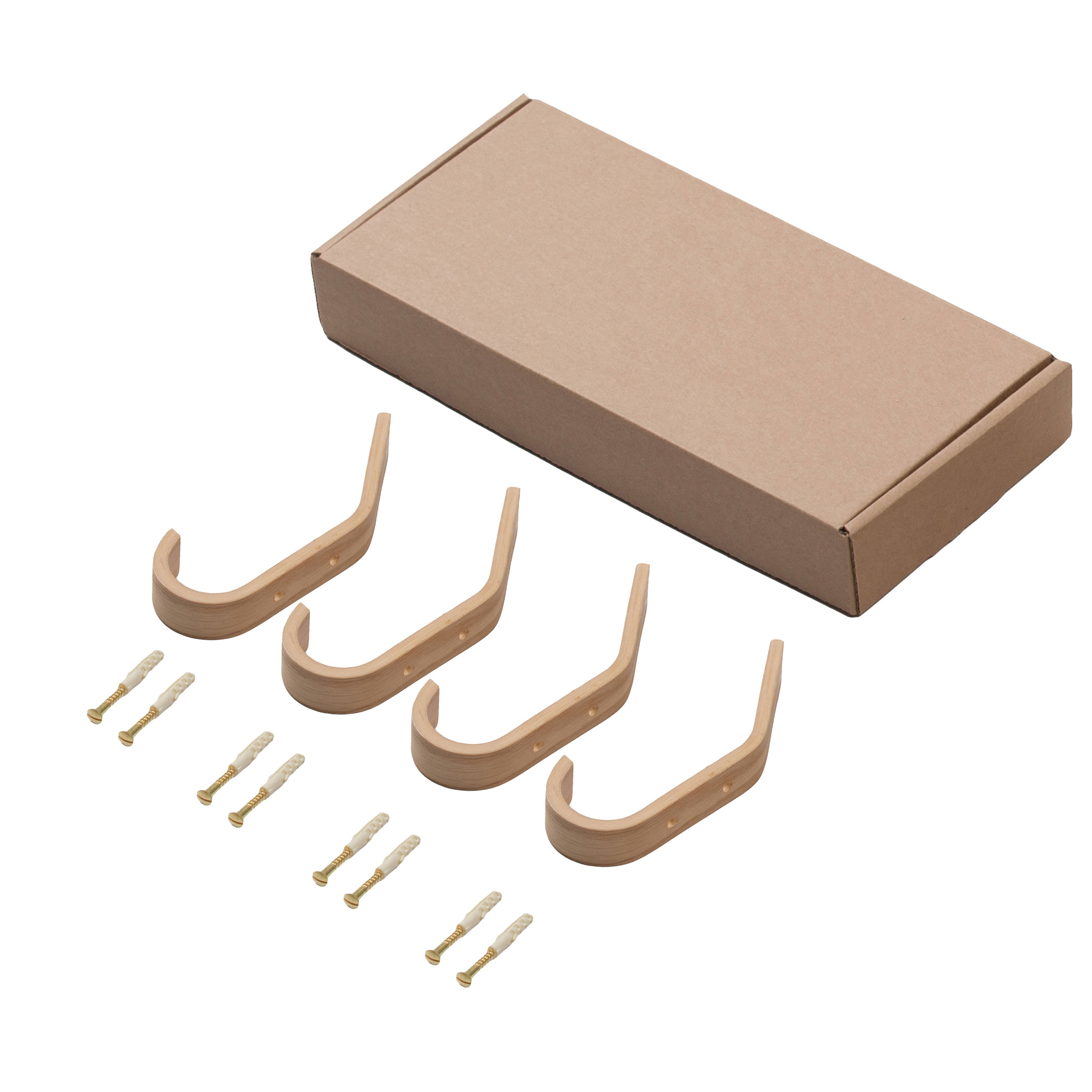 ValiaiDesign – Engroshandel Vægkrog – Sæt med 4 enkeltstående vægkroge i træ på krydsfinerplade7