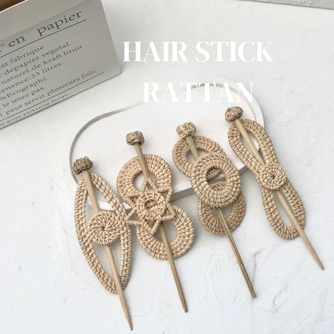 Ecozuper – wholesale Hair clip – Women’s – Handcrafted Rattan Hair Stick Clips – Set of 43