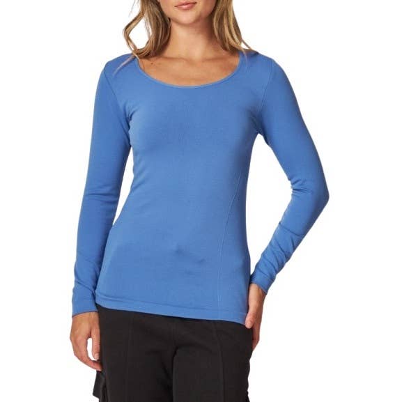 Fleece Lined Seamless Round Neck Long Sleeve Top for wholesale by Blue Bunny Inc