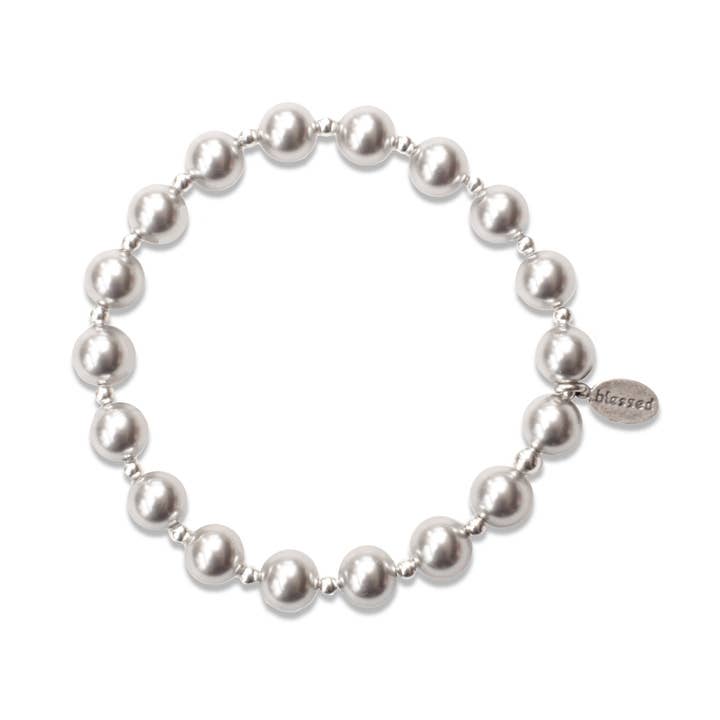 Pulsera Cuenta tus bendiciones en plata perla para venta al por mayor de Made as Intended