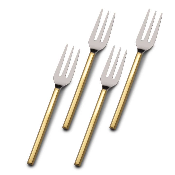 Lifetime Brands Silverwarehouse - Wholesale Flatware Set - Towle Living Apero Gold Set of 4 Appetizer Forks