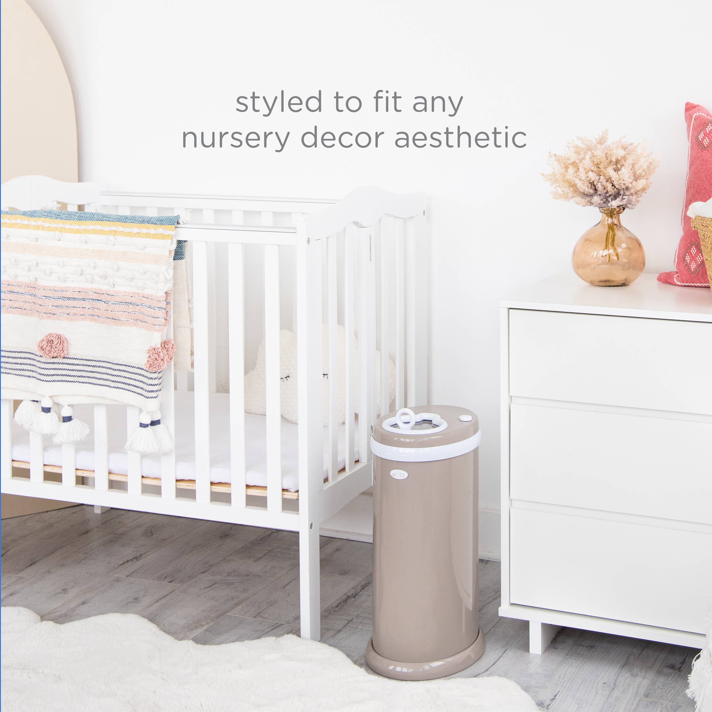 Ubbi - Wholesale Diaper Caddy - Baby - Taupe Diaper Pail6