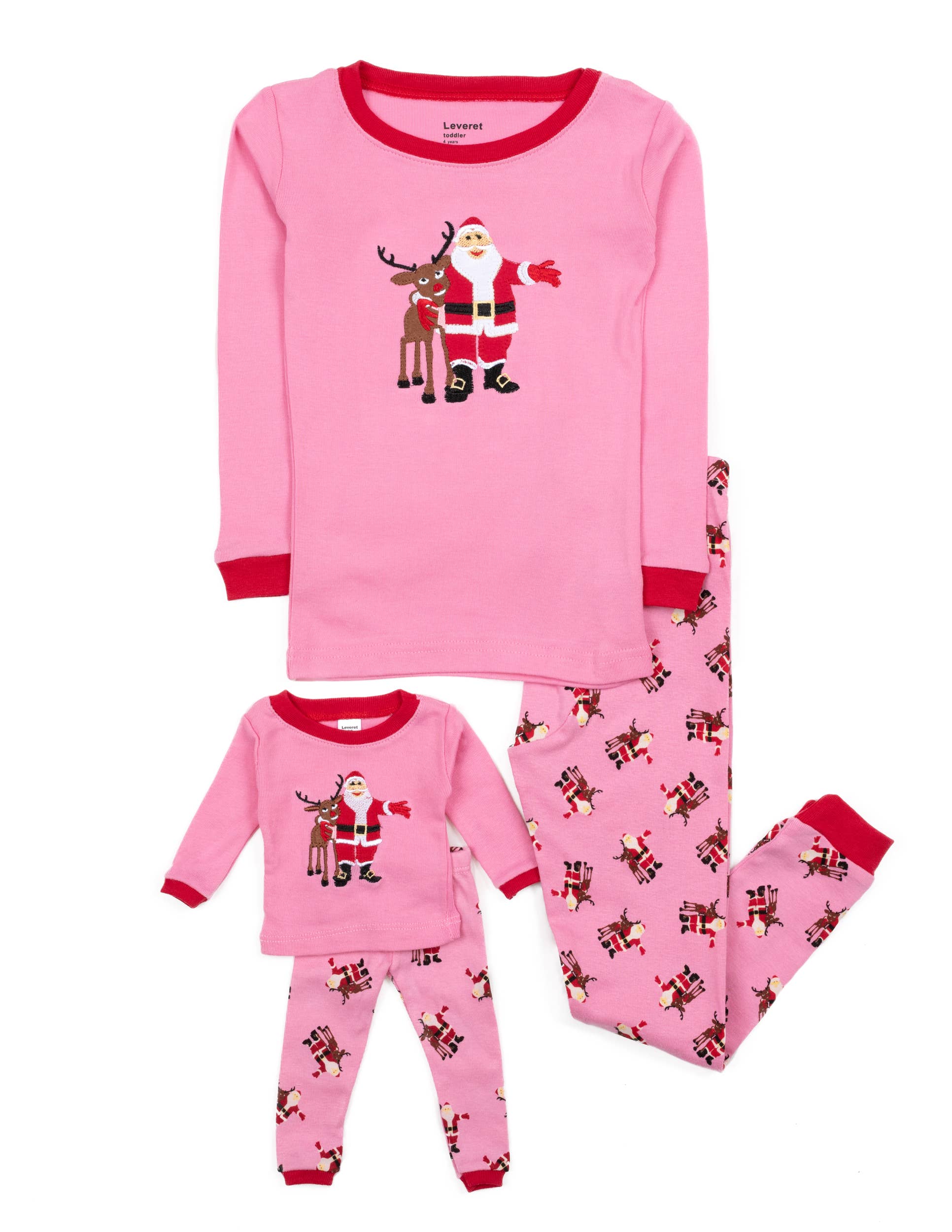 Leveret Pajamas - Wholesale Sleepwear Set - Kids - Kids Girl & Doll Cotton Pajamas7