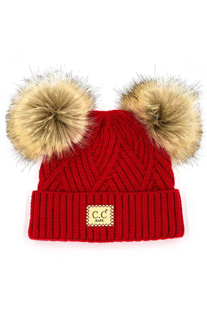 Hana - Vente Bonnet – enfant - Bonnet à motif à rayures diagonales C.C Baby12