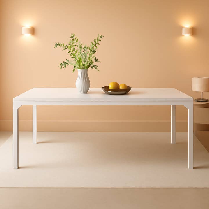 White 78-Inch Dining Table For 6-8, Rectangular Dining Room for wholesale on Faire