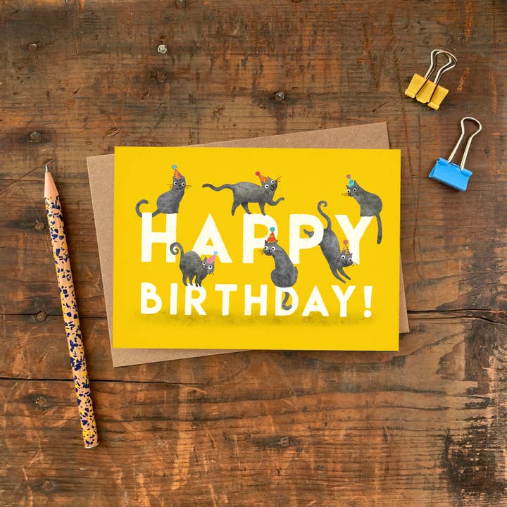 Emily Nash Illustration Greeting Cards - Vente Cartes d'anniversaire - Pack de 6 cartes de vœux Joyeux Anniversaire Animaux Multipack3