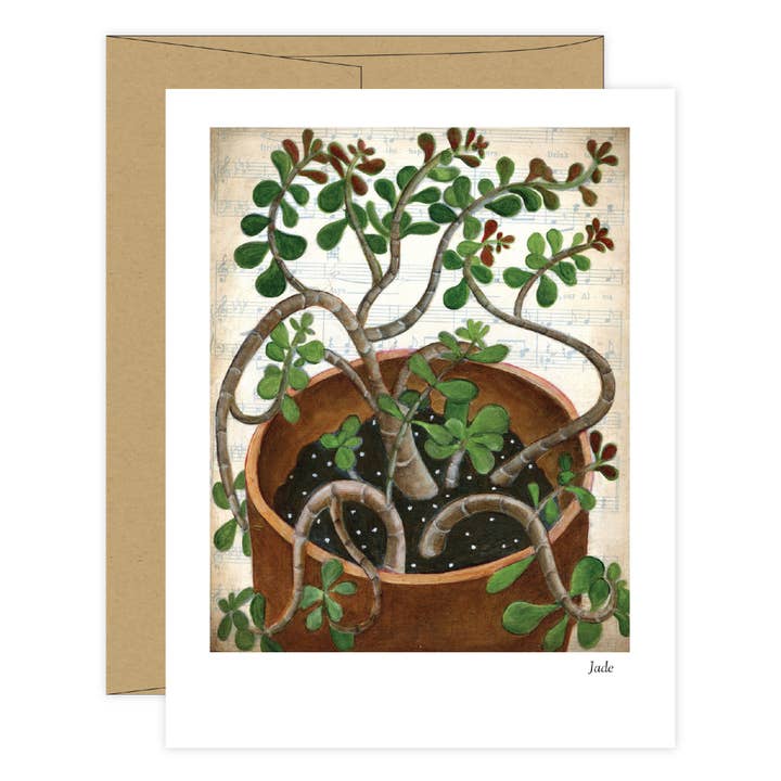 Jade Notecard, Blank Inside for wholesale by Daphne Confar